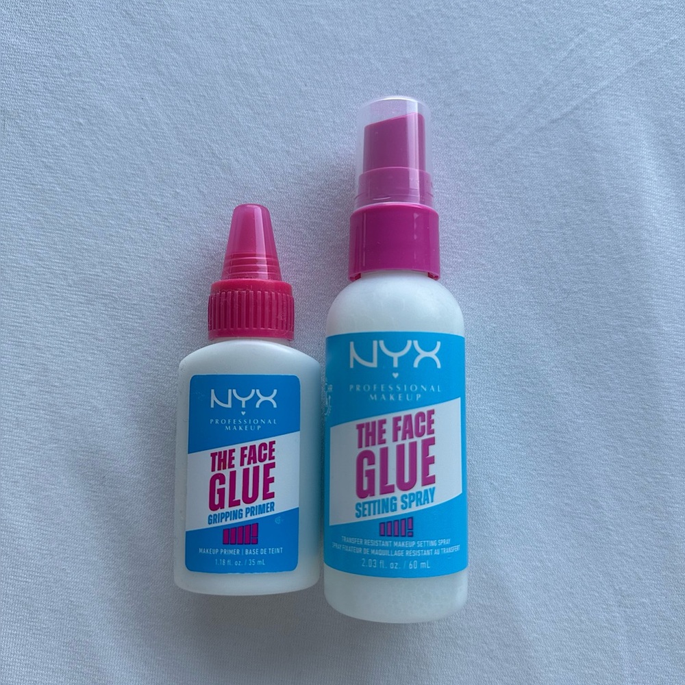 NYX THE FACE GLUE GRIPPING PRIMER & SETTING SPRAY BUNDLE BRAND NEW